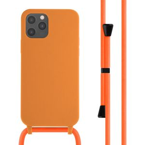iMoshion Siliconen hoesje met koord voor de iPhone 12 (Pro) - Oranje