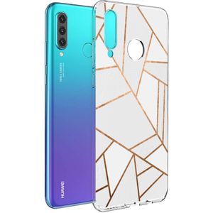 iMoshion Design hoesje voor de Huawei P30 Lite - Grafisch Koper / Wit