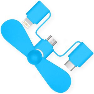 imoshion 3-in-1 smartphone ventilator Lightning, USB-C & Micro-USB - Blauw