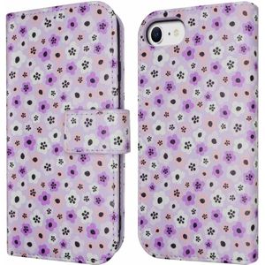 iMoshion Design Bookcase voor de iPhone SE (2022 / 2020) / 8 / 7 / 6(s) - Purple Flowers