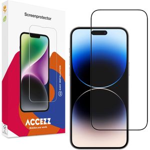 Accezz Gehard Glas Full Cover Screenprotector voor de iPhone 15 Pro