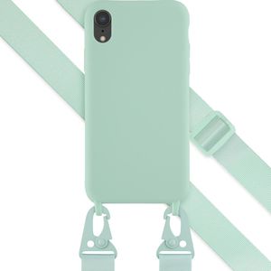 Selencia Siliconen hoesje met afneembaar koord voor de iPhone Xr - Turquoise
