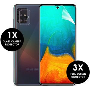 iMoshion Screenprotector Folie 3 Pack + Camera Protector Glas voor de Samsung Galaxy A71