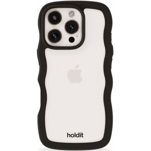 Holdit Wavy Case voor de Apple iPhone 16 Pro Max - Black / Transparant