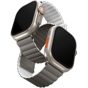 Uniq Revix dubbelzijdig bandje voor de Apple Watch Series 1 t/m 10 / SE / Ultra (2) (44/45/46/49 mm) - Ash Grey / Dove White