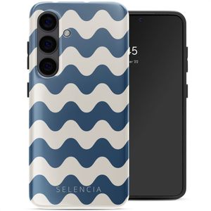 Selencia Vivid Tough Backcover voor de Samsung Galaxy S24 - Wave Vibes Classic Blue