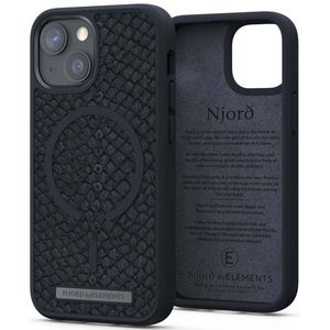 Njorð Collections Salmon Leather MagSafe Case voor de iPhone 13 Mini - Dark Grey