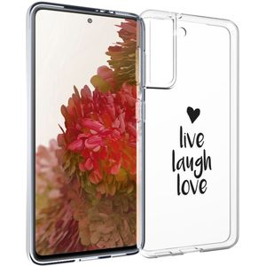 iMoshion Design hoesje voor de Samsung Galaxy S21 - Live Laugh Love - Zwart