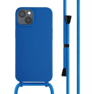 iMoshion Siliconen hoesje met koord voor de iPhone 14 - Blauw