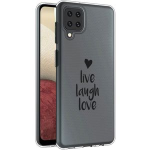 imoshion Design hoesje voor de Samsung Galaxy A12 - Live Laugh Love - Zwart