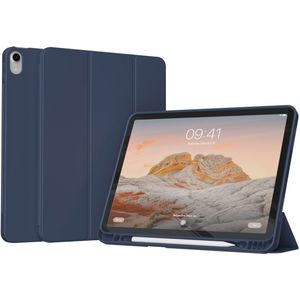 Accezz Smart Silicone Bookcase voor de iPad Air 11 inch (2024) M2 / Air 5 (2022) / iPad Air 4 (2020) - Donkerblauw