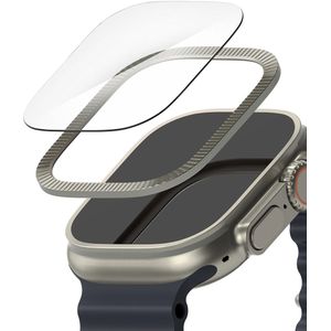 Ringke Bezel Styling + Screenprotector voor de Apple Watch Ultra (2) - 49 mm - Fluted Titanium