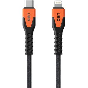 UAG Kevlar® Core USB-C naar Lightning oplaadkabel - 1,5 meter - Zwart / Oranje