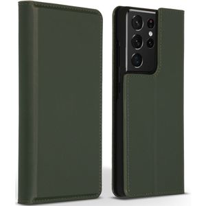 Accezz Premium Leather Slim Bookcase voor de Samsung Galaxy S21 Ultra - Groen