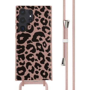 iMoshion Siliconen design hoesje met koord voor de Samsung Galaxy S23 Ultra - Animal Pink