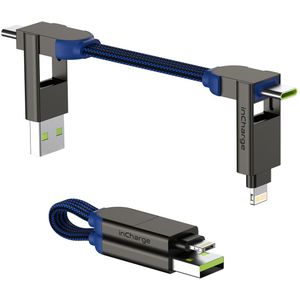Rolling Square inCharge® X 6-in-1 sleutelhanger oplaadconnector - Sapphire Blue