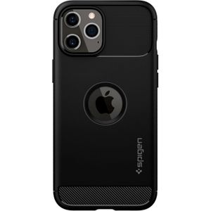 Spigen Rugged Armor Backcover voor de iPhone 12 (Pro) - Zwart