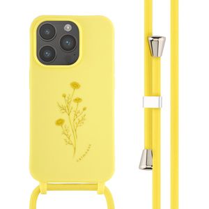 imoshion Siliconen design hoesje met koord voor de Apple iPhone 14 Pro - Flower Yellow