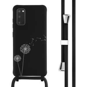 iMoshion Siliconen design hoesje met koord voor de Samsung Galaxy S20 - Dandelion Black