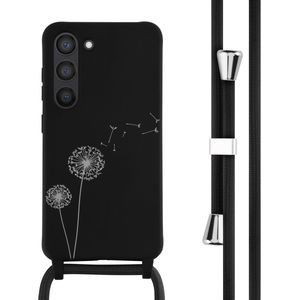 iMoshion Siliconen design hoesje met koord voor de Samsung Galaxy S23 - Dandelion Black