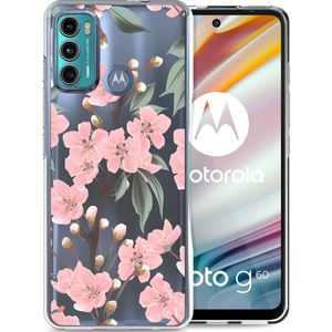 iMoshion Design hoesje voor de Motorola Moto G60 - Bloem - Roze / Groen