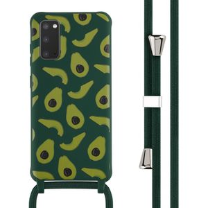 iMoshion Siliconen design hoesje met koord voor de Samsung Galaxy S20 - Avocado Green