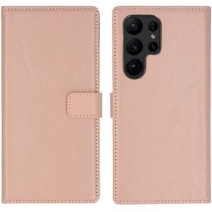 Selencia Echt Lederen Bookcase voor de Samsung Galaxy S23 Ultra - Dusty Pink