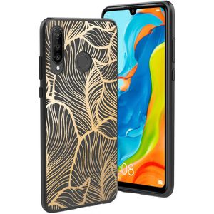 iMoshion Design hoesje voor de Huawei P30 Lite - Bladeren / Zwart