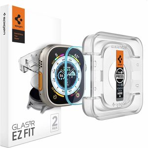 Spigen EZ FIT Glas.tR Screenprotector met applicator voor de Apple Watch Ultra (2) - 49 mm  - Transparant