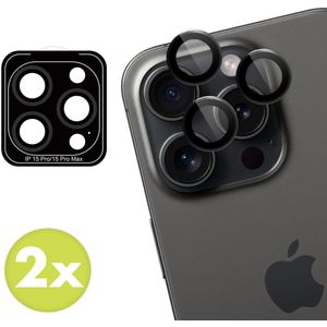 imoshion 2 Pack Camera lens protector voor de Apple iPhone 15 Pro / 15 Pro Max - Black Titanium