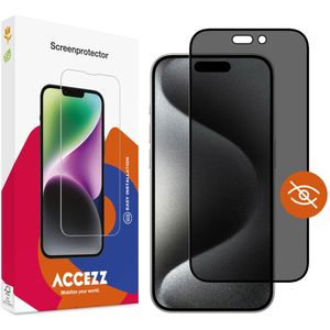 Accezz Gehard Glas Privacy Screenprotector voor de iPhone 15 Pro Max