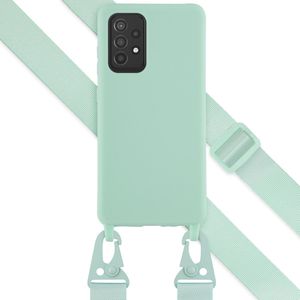 Selencia Siliconen hoesje met afneembaar koord voor de Samsung Galaxy A52(s) (5G/4G) - Turquoise