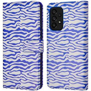 iMoshion Design Bookcase voor de Samsung Galaxy A53 - White Blue Stripes