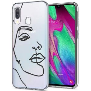 iMoshion Design hoesje voor de Samsung Galaxy A20e - Abstract Gezicht - Zwart