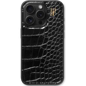 iDeal of Sweden Vegan Leather Backcover voor de iPhone 14 Pro - Black Croco