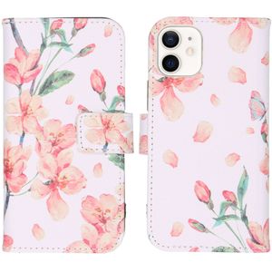 iMoshion Design Softcase Bookcase voor de iPhone 12 Mini - Bloem - Roze