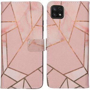 iMoshion Design Softcase Bookcase voor de Samsung Galaxy A22 (5G) - Pink Graphic