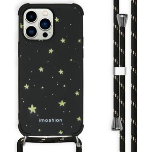 imoshion Design hoesje met koord voor de Apple iPhone 14 Pro Max - Sterren - Goud