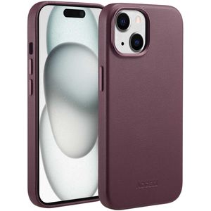 Accezz MagSafe Leather Backcover voor de iPhone 15 - Heath Purple