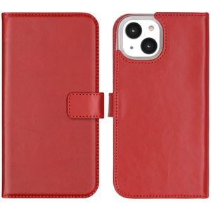 Selencia Echt Lederen Bookcase voor de Apple iPhone 14 - Rood