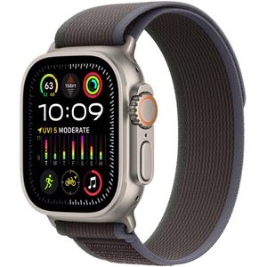 Trail Loop Band voor de Apple Watch Series 1-9 / SE / Ultra (2) - 44/45/49 mm - Maat S/M - Blauw / Zwart