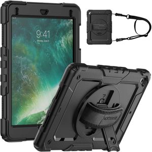 Accezz Rugged Backcover met schouderstrap voor de iPad (2017 / 2018) - Zwart