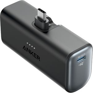 Anker Nano Powerbank met ingebouwde USB-C connector - 5.000 mAh - Zwart