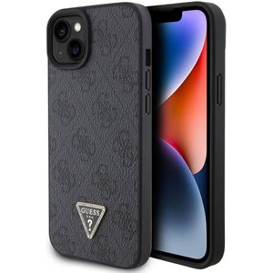 Guess 4G Logo Triangle Strass Backcover voor de iPhone 15 - Zwart