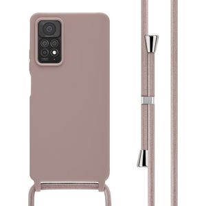 iMoshion Siliconen hoesje met koord voor de Xiaomi Redmi Note 11 Pro - Sand Pink