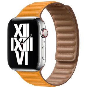 Leather Link voor de Apple Watch Series 1-9 / SE / Ultra (2) - 42/44/45/49 mm - Maat M/L - California Poppy