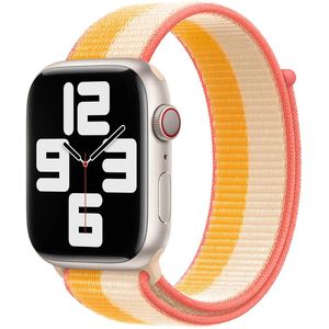 Sport Loop band voor de Apple Watch Series 1 t/m 10 / SE / Ultra (2) (44/45/46/49 mm) - Maize/White