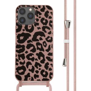 iMoshion Siliconen design hoesje met koord voor de iPhone 13 Pro Max - Animal Pink