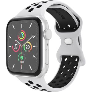 iMoshion Sport⁺ bandje voor de Apple Watch Series 1-9 / SE - 38/40/41 mm - Maat S/M - Pure Platinum & Black