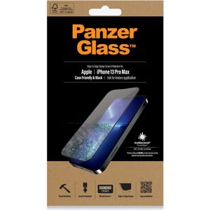 PanzerGlass Anti-Bacterial Case Friendly Screenprotector voor de iPhone 13 Pro Max - Zwart